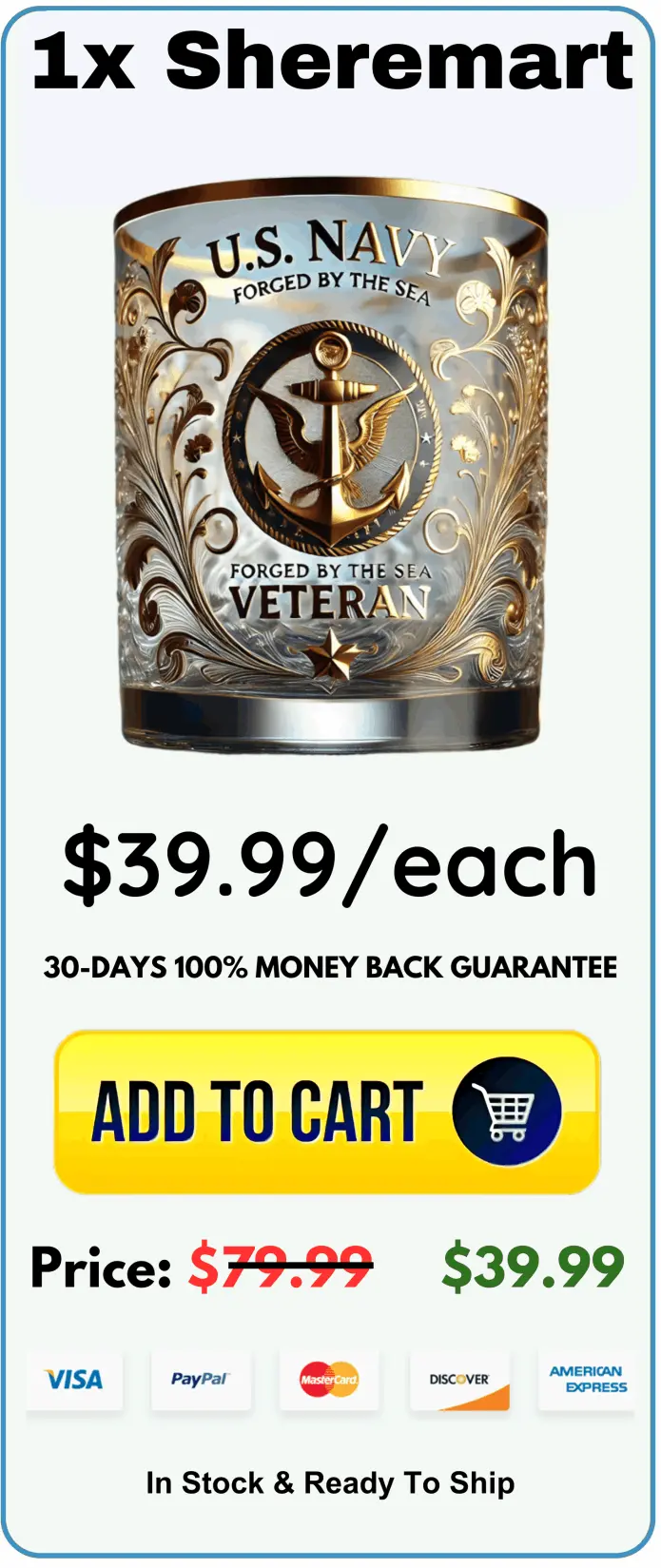 Sheremart Veteran Tribute Glass price 